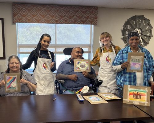 Joy for Seniors: older adults making art together in an Artly World session.
