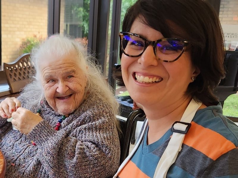 Older adults making art together in a Joy for Seniors session.