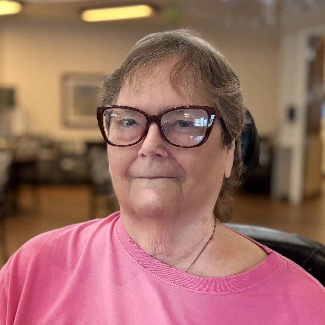 Pam, Resident Council President and Community Ambassador for Artly World's Joy for Seniors.